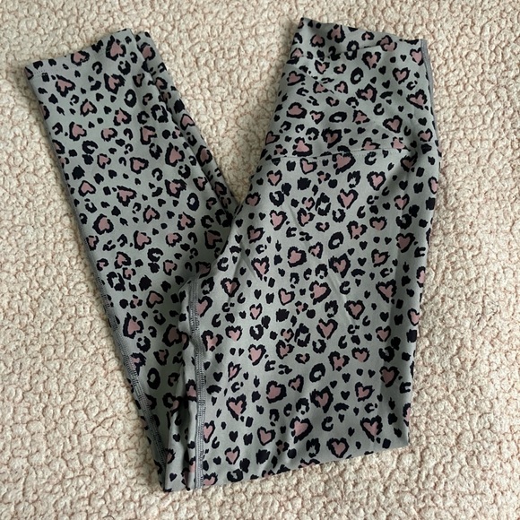 Evolution and Creation Pants - Evolution and Creation Gray and pink Leopard Print Leggings